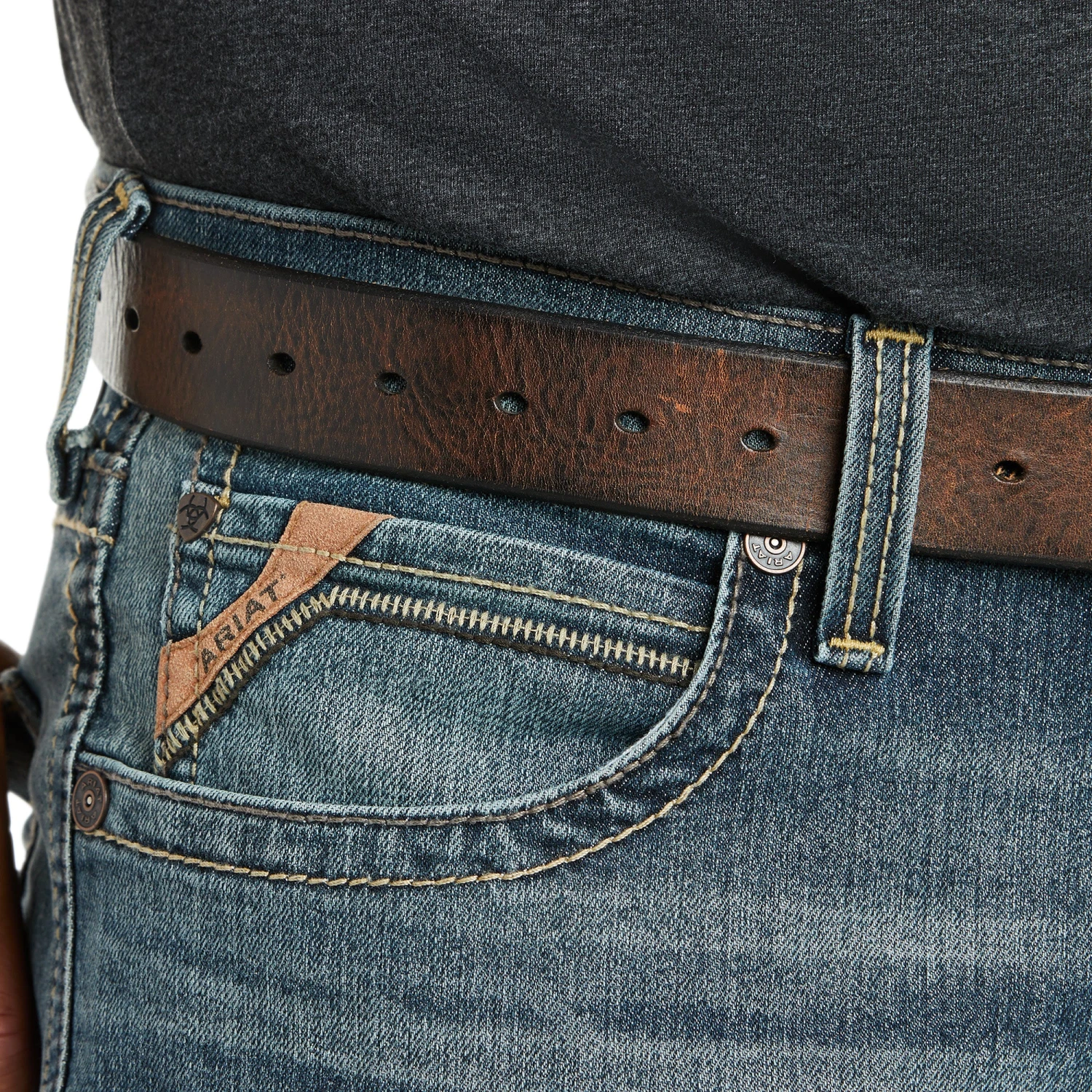 Men's Ariat M4 Low Rise Stretch Stockton Stackable Straight Leg Jean #10034632 - Image 4