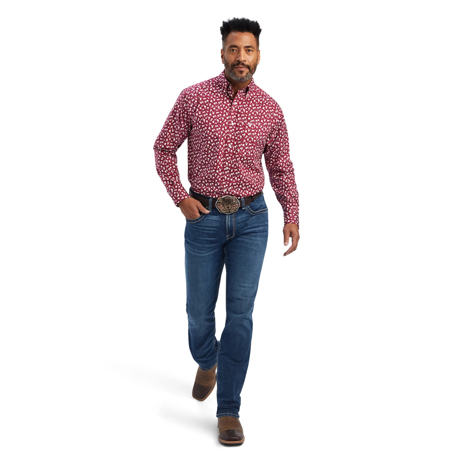 Men's Ariat Nino Stretch Classic Fit Button Down Shirt #10041559 - Image 3