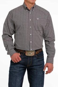 Men's Cinch Brown Button Down Shirt #MTW1105481
