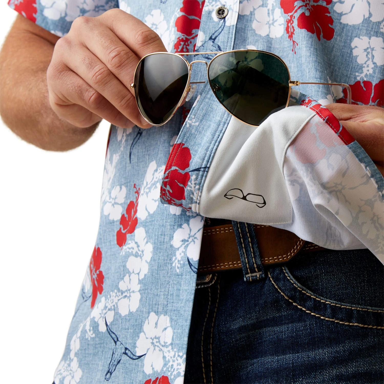 Men's Ariat VentTEK Western Aloha Fitted Button Down Shirt #10044015 - Image 3