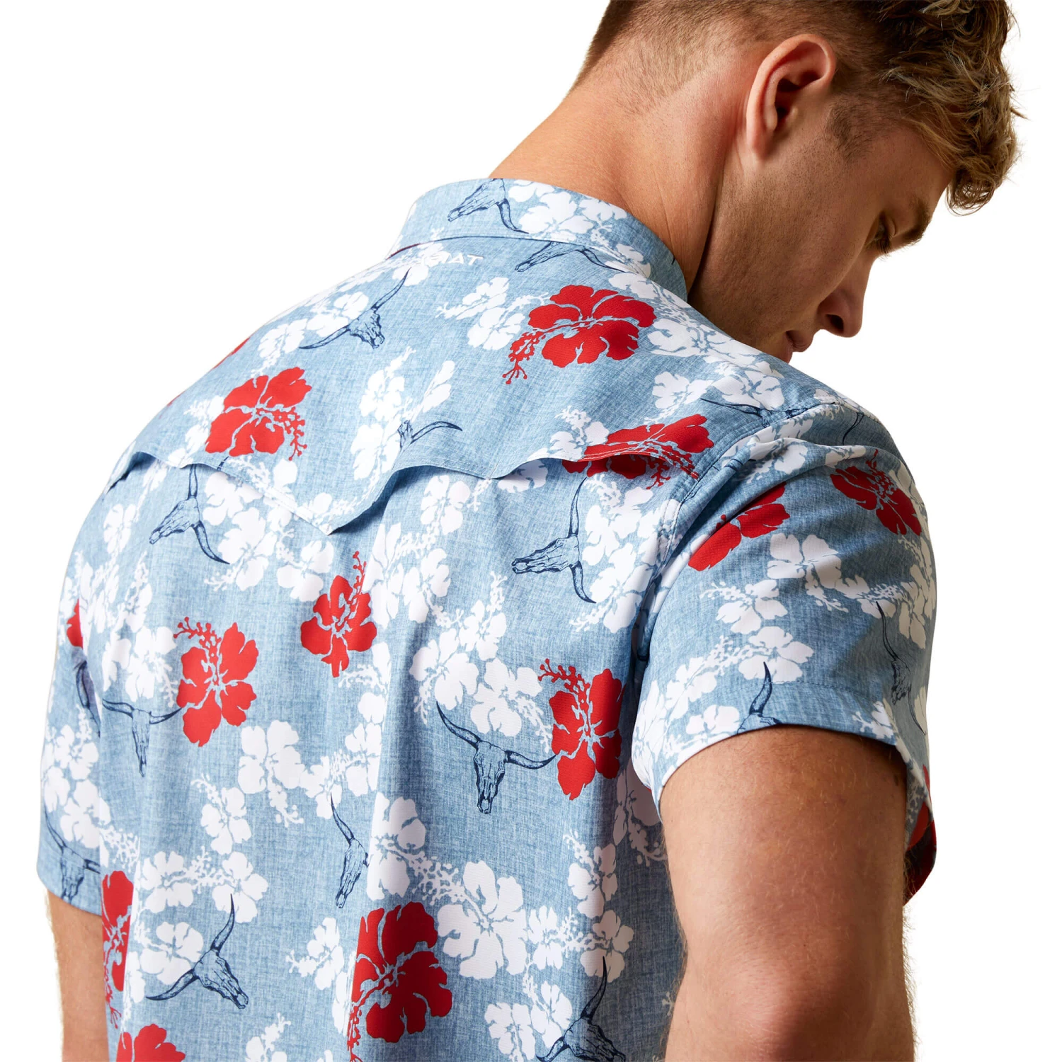 Men's Ariat VentTEK Western Aloha Fitted Button Down Shirt #10044015 - Image 5